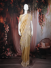 Champagne Gold Sequins and Beads Embroidered Tissue Banarasi Saree