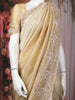 Champagne Gold Sequins and Beads Embroidered Tissue Banarasi Saree