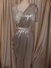 Champagne Gold Shimmer Solid Design Ready To Wear Saree with Heavy Embroidered Blouse and Hip Belt