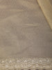 Champagne Gold Zig Zag Design Satin Saree with Scalloped Border