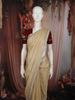 Champagne Gold Zig Zag Design Satin Saree with Scalloped Border