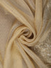 Champagne Gold Zig Zag Design Satin Saree with Scalloped Border