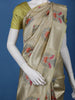 Champagne Gold floral Design Semi Tissue Saree - Diadem