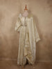 Champagne Ivory Floral Zari Embroidered Design Tissue Silk Gown with Dupatta