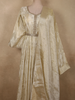 Champagne Ivory Floral Zari Embroidered Design Tissue Silk Gown with Dupatta