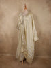Champagne Ivory Floral Zari Embroidered Design Tissue Silk Gown with Dupatta