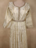 Champagne Ivory Floral Zari Embroidered Design Tissue Silk Gown with Dupatta