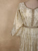 Champagne Ivory Floral Zari Embroidered Design Tissue Silk Gown with Dupatta