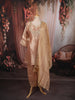 Champagne Rose Gold Beads Embroidered Design Tissue Silk Straight Cut Salwar Suit with Matching Dupatta