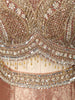 Champagne Rose Gold Floral Stone Embellished Design Banarasi Silk Party Wear Palazzo Suit with Matching Dupatta