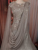Champagne Silver Grey Heavy Sequins and Beads Embroidered Design Mermaid Net Lehenga