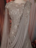 Champagne Silver Grey Heavy Sequins and Beads Embroidered Design Mermaid Net Lehenga