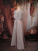 Champagne Silver Shimmer Embellished Design Party Wear Gown