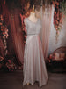 Champagne Silver Shimmer Embellished Design Party Wear Gown