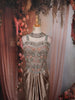 Champagne Taupe Brown Paisley Sequins and Beads Embroidered Design Holographic Indo Western Draped Skirt Corset Top with Choker Dupatta