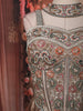 Champagne Taupe Brown Paisley Sequins and Beads Embroidered Design Holographic Indo Western Draped Skirt Corset Top with Choker Dupatta