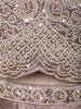 Champagne Taupe Heavy Beads Embroidered Design Textured Party Wear Indo Western Palazzo Suit with Matching Choker Dupatta