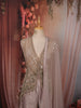 Champagne Taupe Heavy Sequins and Beads Embroidered Design Textured Indo Western Palazzo Suit with Matching Dupatta
