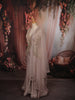 Champagne Taupe Heavy Sequins and Beads Embroidered Design Textured Indo Western Palazzo Suit with Matching Dupatta