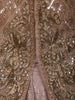 Champagne Taupe Heavy Sequins and Beads Embroidered Design Textured Indo Western Palazzo Suit with Matching Dupatta