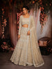 Champagne Beige Heavy Embellished Design Mermaid Net Lehenga With Dupatta