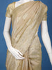 Champagne Gold Floral Zari Sequin Embellishment Organza Saree - Diadem