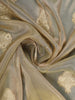 Champagne Gold Floral Zari Sequin Embellishment Organza Saree - Diadem