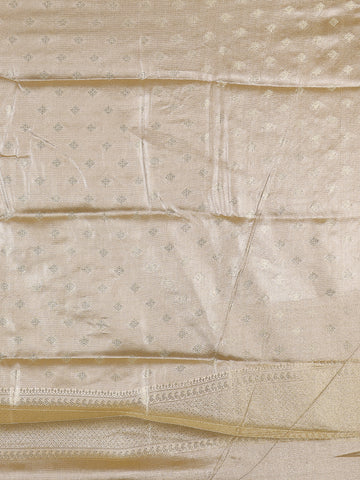 Champagne Gold Ikat Woven Tissue Silk Saree - Diadem