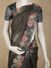 Charcoal Black Butta Woven Design Tissue Silk Fancy Saree with Floral Border