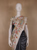 Charcoal Black Floral Printed Tussar Silk Saree - Diadem