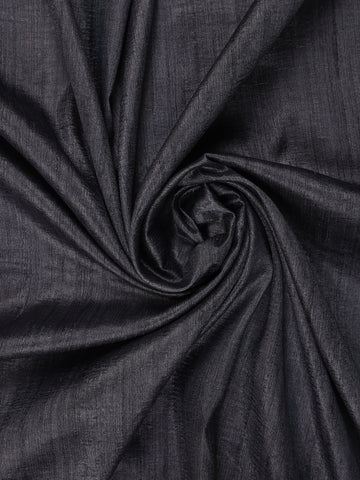 Charcoal Black Floral Printed Tussar Silk Saree - Diadem