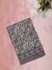 Charcoal Black Kalamkari Printed Design Mixed Silk Cotton Fancy Saree