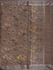 Charcoal Brown Floral Design Tussar Silk Saree