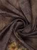 Charcoal Brown Floral Design Tussar Silk Saree
