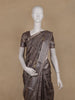Charcoal Brown Floral Design Tussar Silk Saree