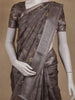 Charcoal Brown Floral Design Tussar Silk Saree