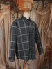 Charcoal Grey Checked Woven Design Cotton Formal Wear Full Sleeve Men Shirt