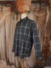 Charcoal Grey Checked Woven Design Cotton Formal Wear Full Sleeve Men Shirt