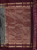 Charcoal Grey Floral Butta Zari Woven Design Pure Kanchipuram Silk Saree with Contrast Zari Border