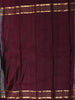 Charcoal Grey Floral Butta Zari Woven Design Pure Kanchipuram Silk Saree with Contrast Zari Border