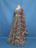 Charcoal Grey Floral Embroidery Design Bridal Net Lehenga