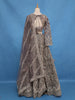 Charcoal Grey Floral Embroidery Design Bridal Net Lehenga