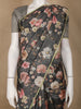Charcoal Grey Floral Printed Tussar Silk Saree - Diadem