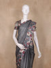 Charcoal Grey Striped Design Semi Tussar Silk  Saree