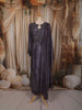 Charcoal Purple Heavy Beads Embroidered Design Satin Straight Cut Salwar Suit with Matching Dupatta