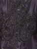 Charcoal Purple Heavy Beads Embroidered Design Satin Straight Cut Salwar Suit with Matching Dupatta