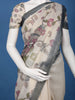 Charcoal Grey Kalamkari Inspired Floral Printed Cotton Saree - Diadem