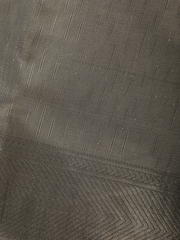Charcoal Grey Minimal Design Woven Tissue Silk Saree - Diadem