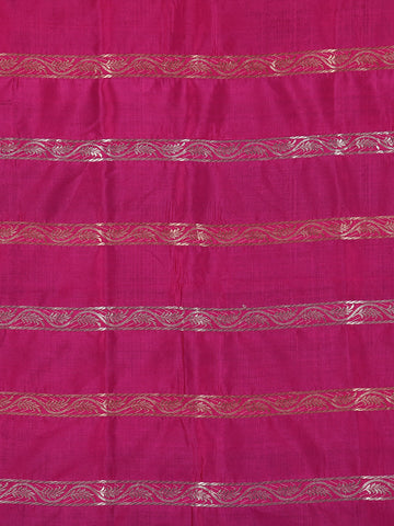 Charming Rani Pink Floral Design Banarasi Silk Saree - Diadem