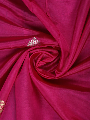 Charming Rani Pink Floral Design Banarasi Silk Saree - Diadem